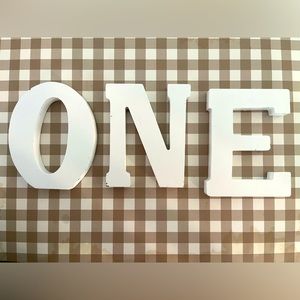 5inch letters. Used for 1st bday pictures